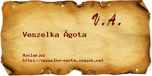 Veszelka Ágota névjegykártya